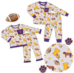 Game Day Jammies - Tigers (Purple + Yellow) IN STOCK